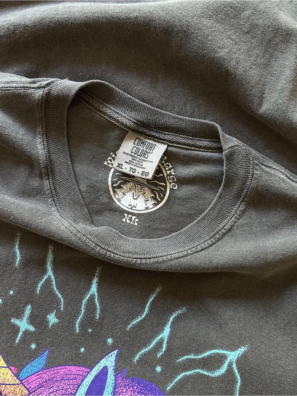 wizard of barge 100% fantasy charcoal and pastels unicorn tee / sz xl - Picture 4 of 4